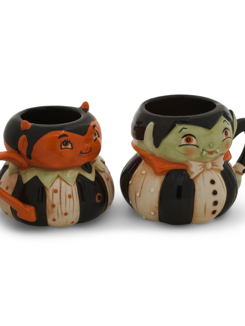 NEW JOHANNA PARKER PUMPKIN PEEPS Devil & Vampire MUGS Cups Halloween Holiday Tea